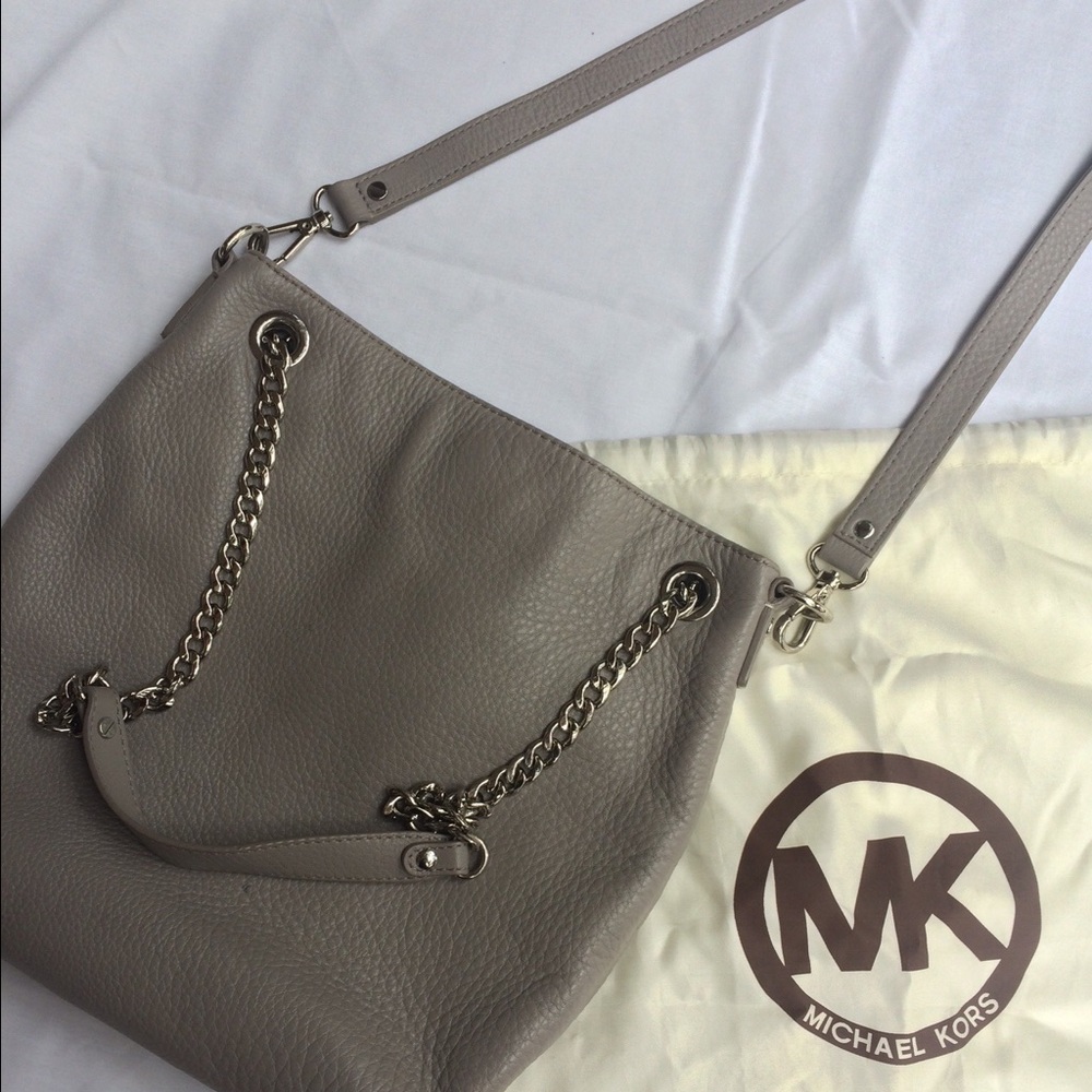 Michael Kors Gray Leather shoulder bag, Medium Jet Set comes w/o MK dust bag - Picture 3 of 8